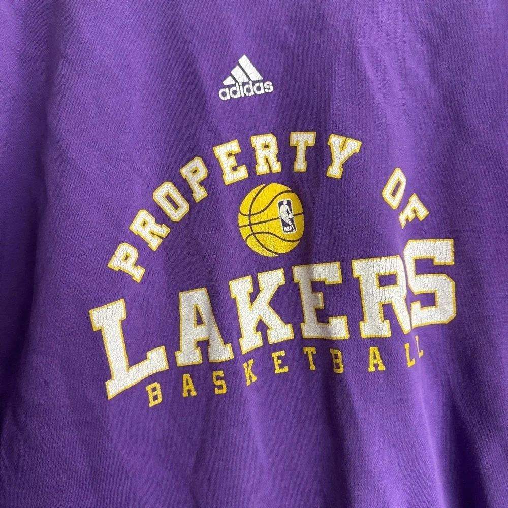 Los Angeles Lakers Adidas Vintage Pullover Sweatshirt Size Large